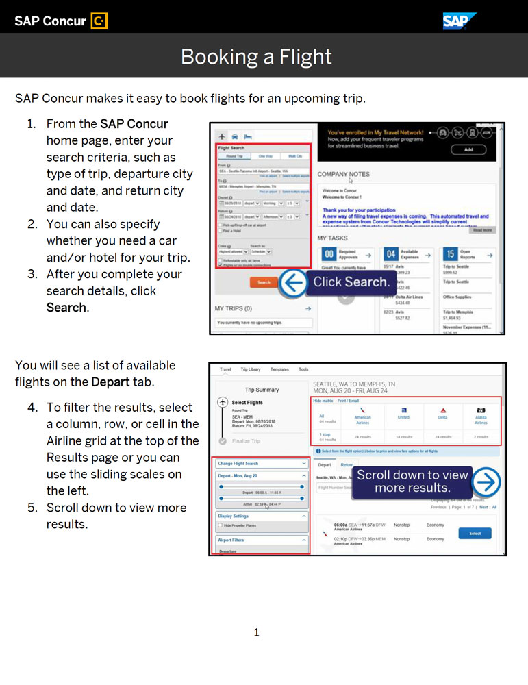 Concur - How to Book a Flight