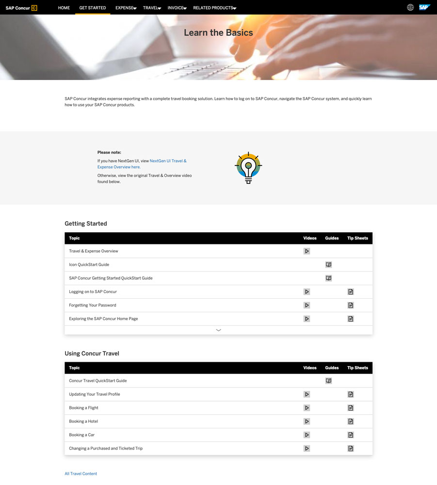 Concur Getting Started with Travel Guide